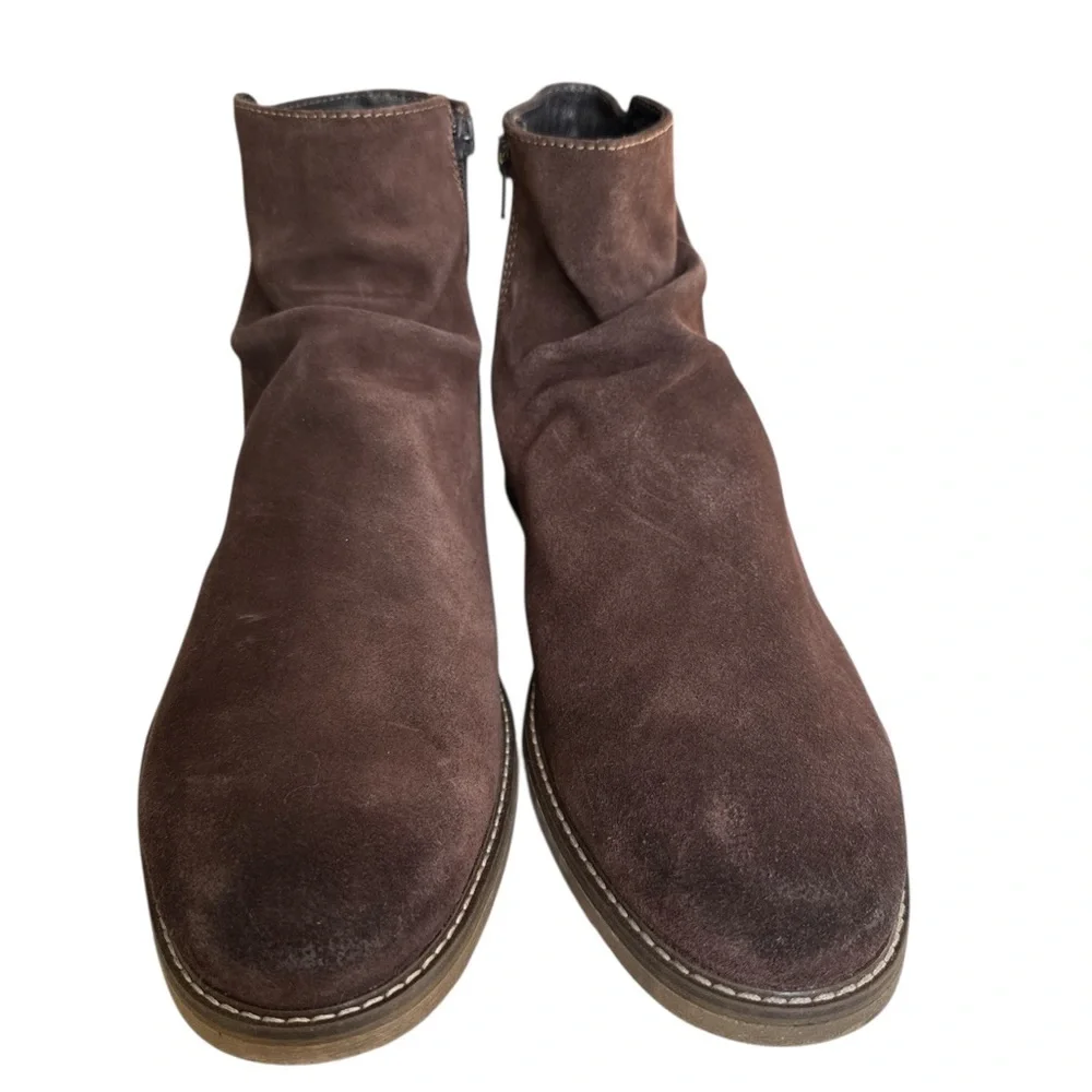 Alfani Arlen Brown Suede Ankle Boots Men’s 12M Side Zip Casual Dress Boots